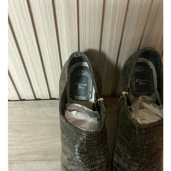 Christian Dior Lizard Embossed Leather Ankle Boots EU 39 / US 9 - Picture 8 of 11